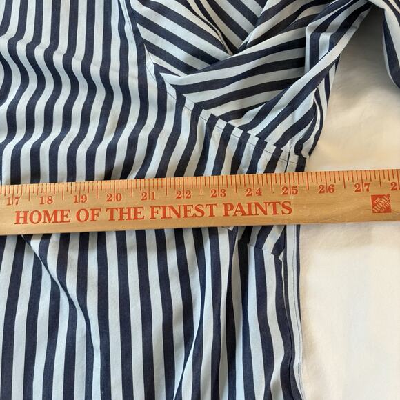 Lands’ End Women’s Blue Stripe No Iron Button Down Shirt 100% Cotton Size 20W - Picture 7 of 11